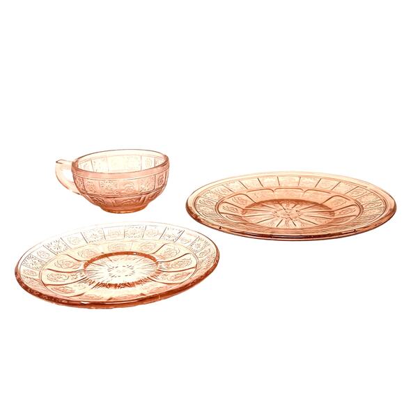 Jeanette Glass Junior Pretty Polly Children's Dinner Party Dish Set COMPLETE - Picture 6 of 13